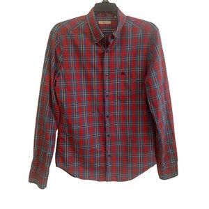 Burberry Brit  Men's Red and White Checkered Shirt Size Small Preppy